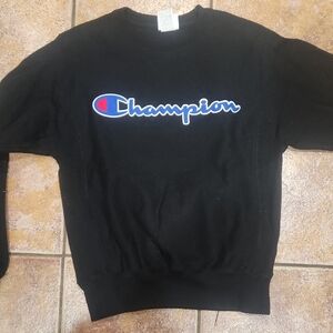 Champion Black Logo Sweatshirt Womens Size Small